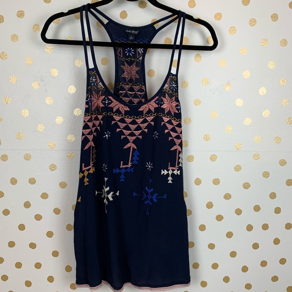 Lucky Brand Tops - Lucky Brand Embroidered Racer Back Tank